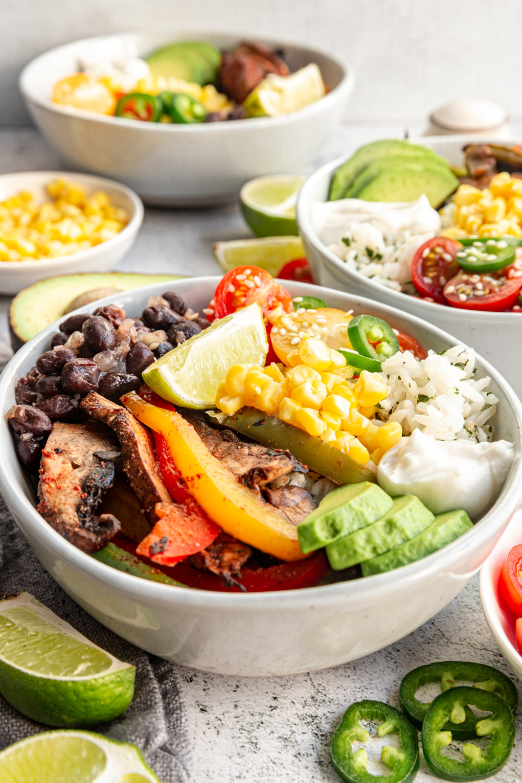 Vegan Fajita Bowls (GlutenFree, OilFree)
